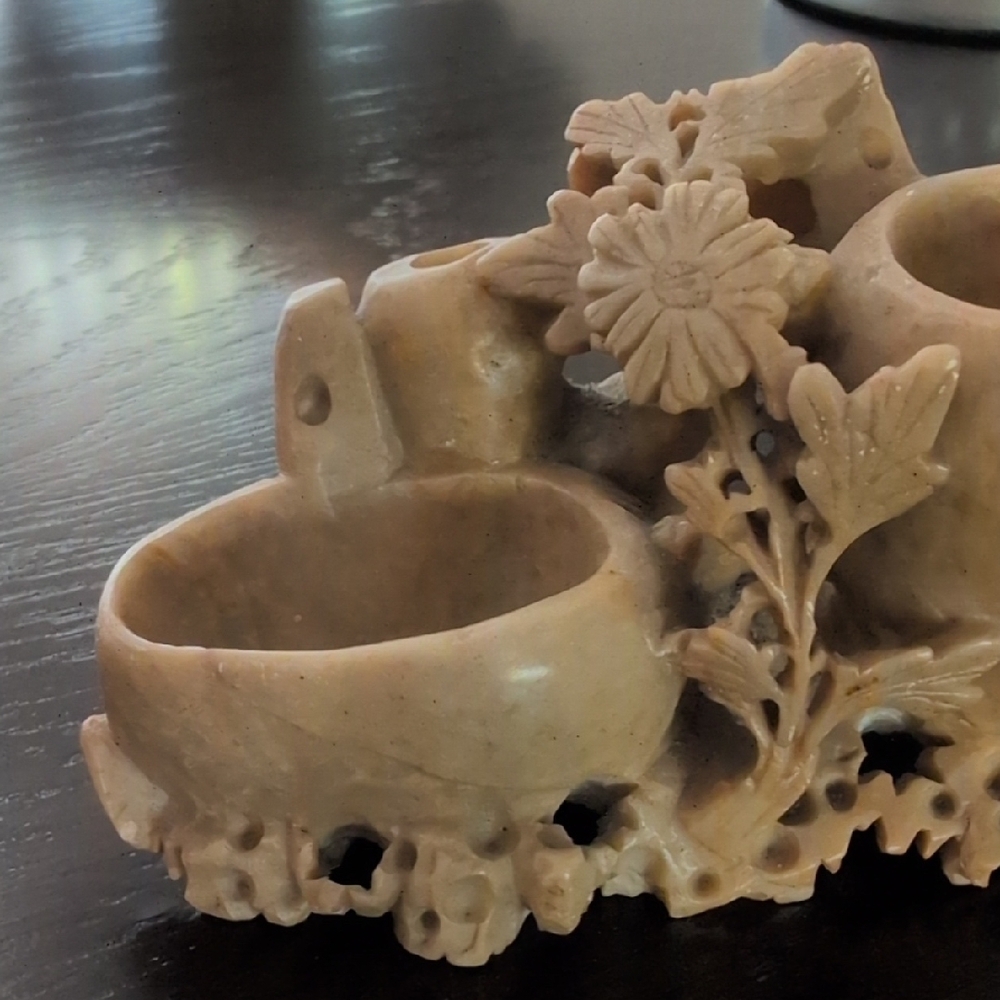 Carved Stone Floral Holder - Picture 2 of 10